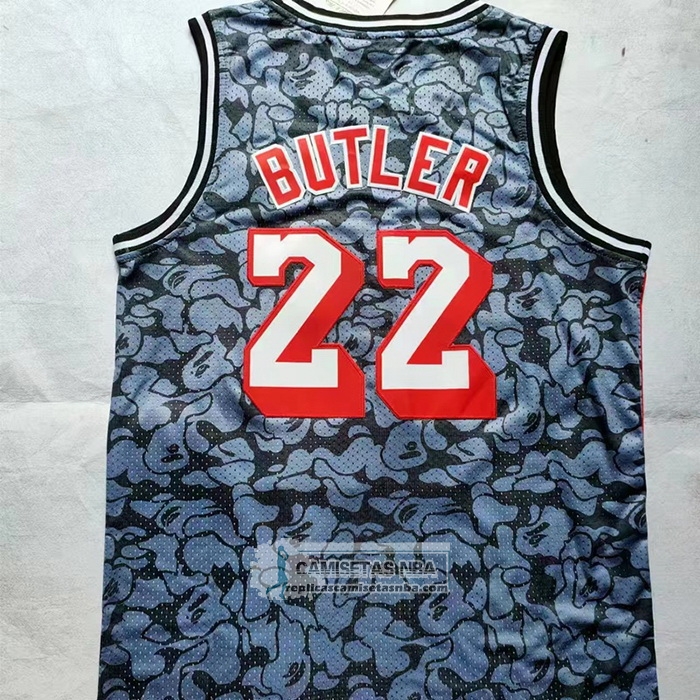Camiseta Miami Heat Jimmy Butler NO 22 Mitchell & Ness 2019-20 Gris